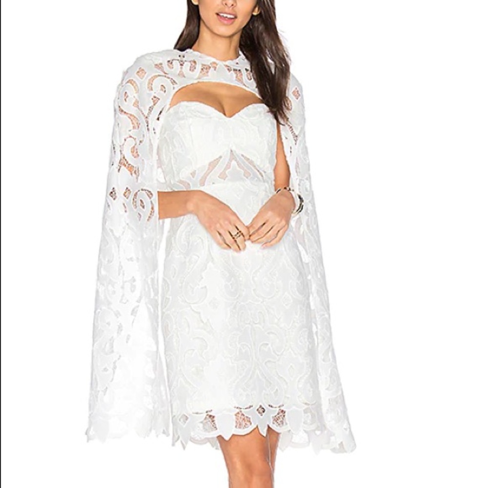 Thurley Kalessi Cape Dress White Lace